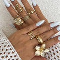 Vintage Bloom Ring Set - 8piece