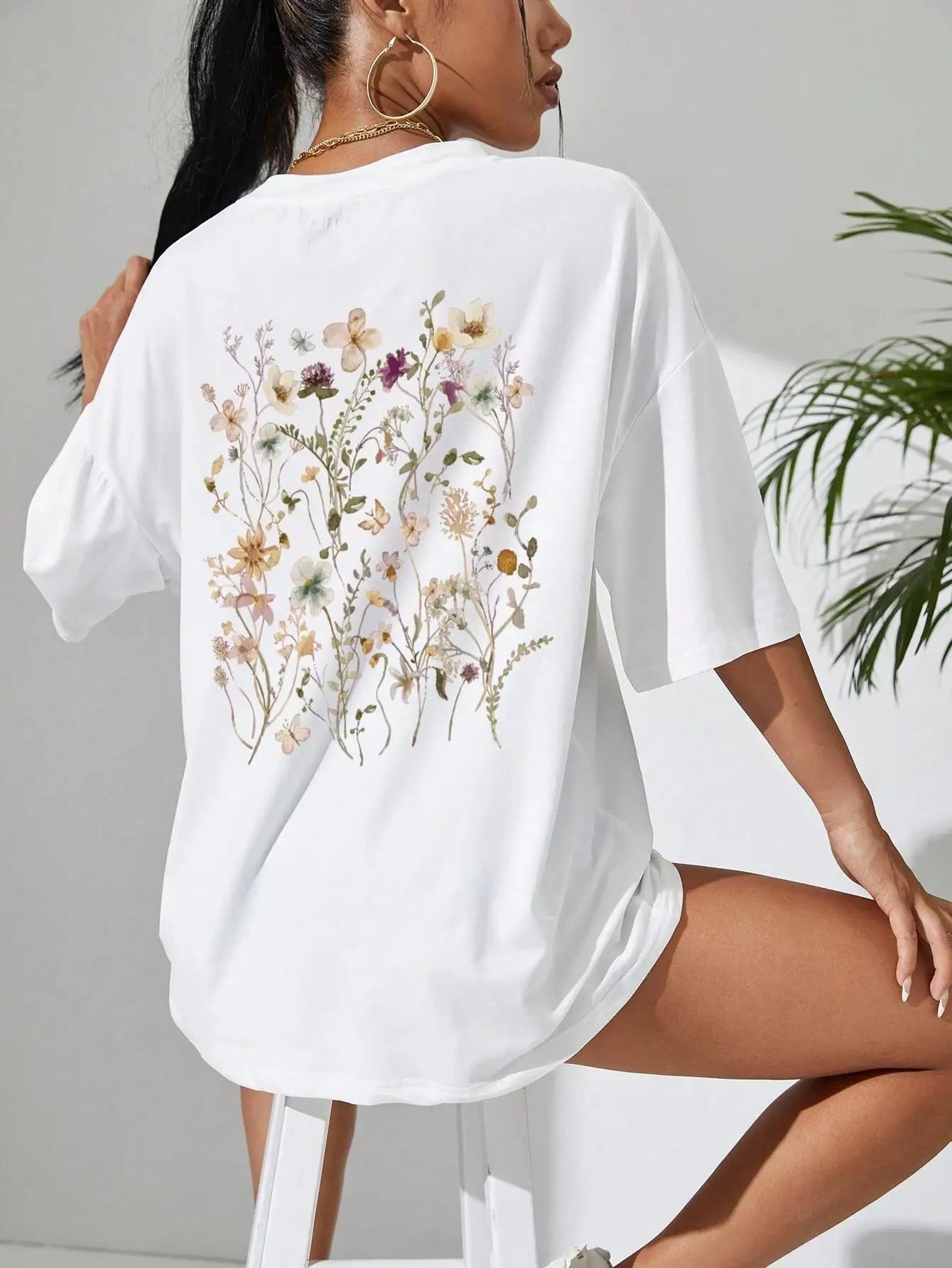 Floral  Oversized Tee
