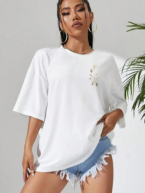 Floral  Oversized Tee