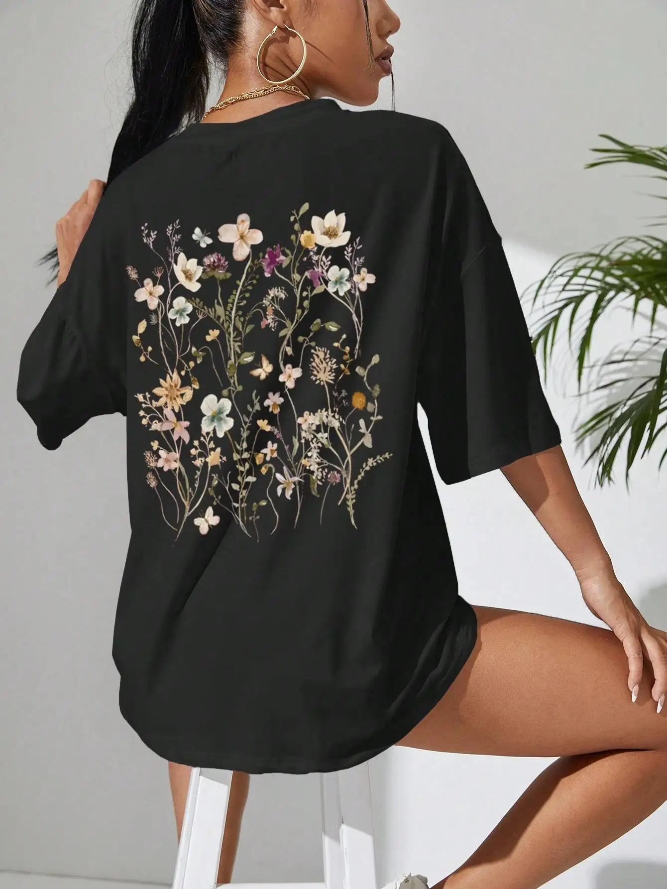 Floral  Oversized Tee