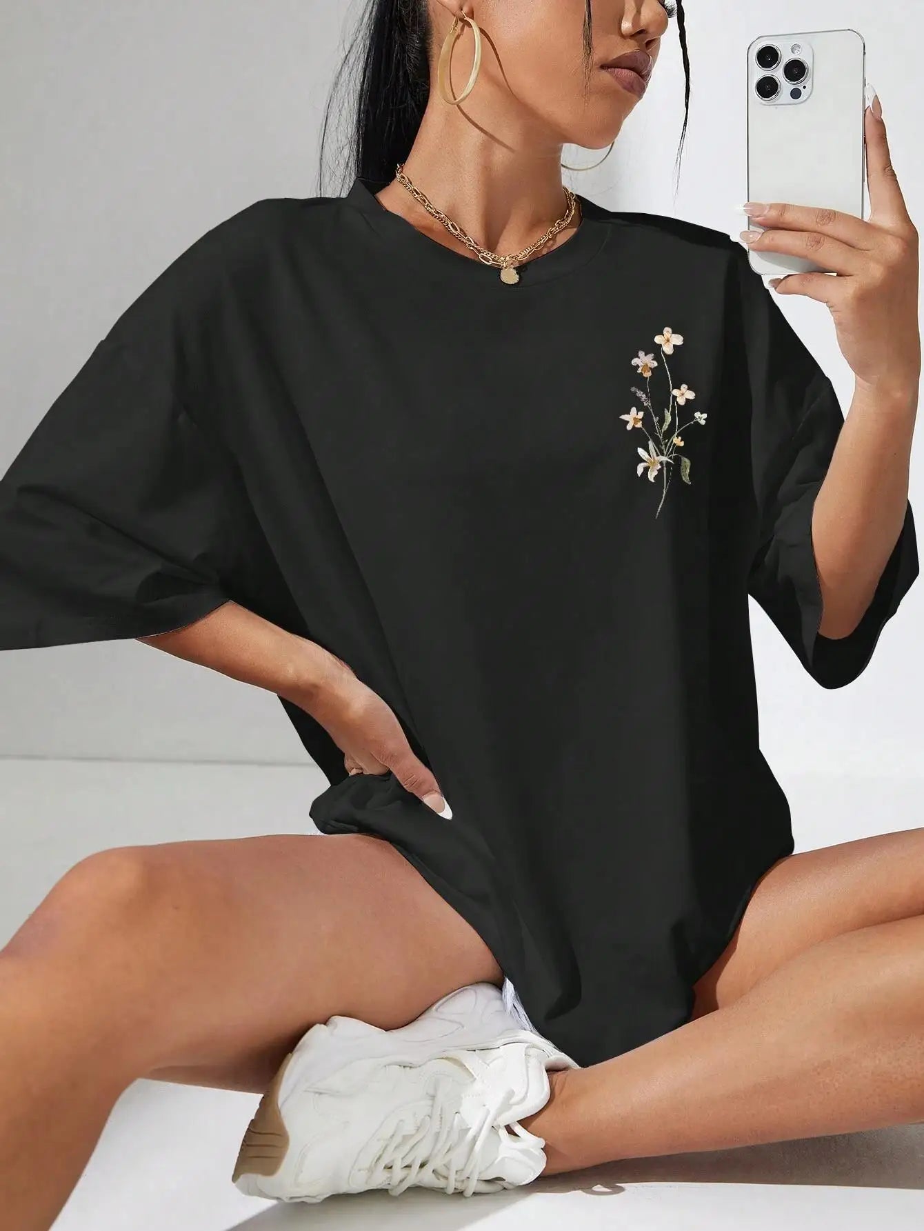 Floral  Oversized Tee