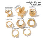 Vintage Bloom Ring Set - 8piece