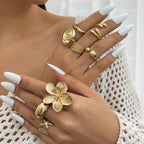 Vintage Bloom Ring Set - 8piece