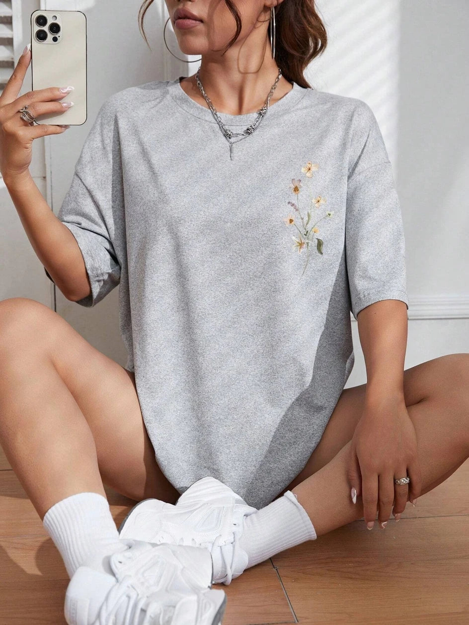 Floral  Oversized Tee