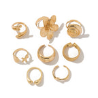 Vintage Bloom Ring Set - 8piece