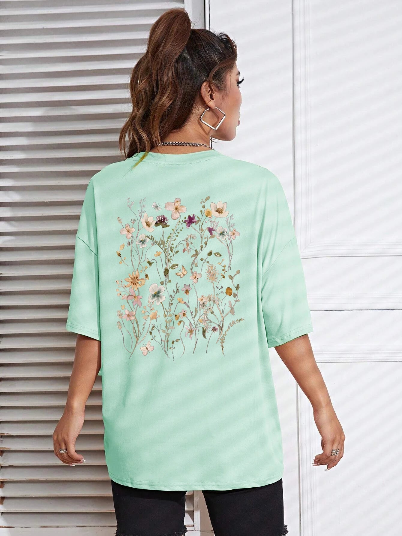 Floral  Oversized Tee